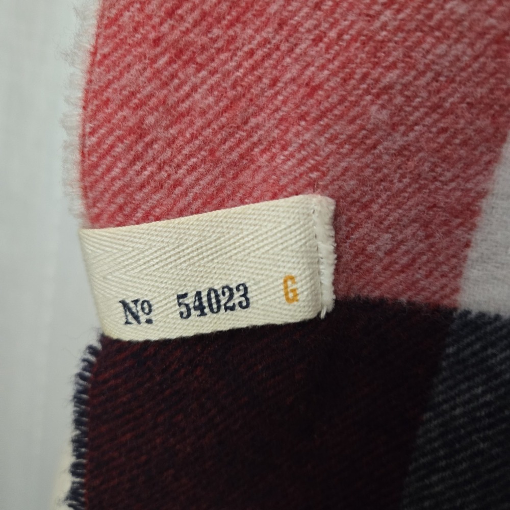 Gap Wool Blend Buffalo Plaid Scarf Fringe Patriotic San Francisco No 54023 66" - Picture 4 of 10